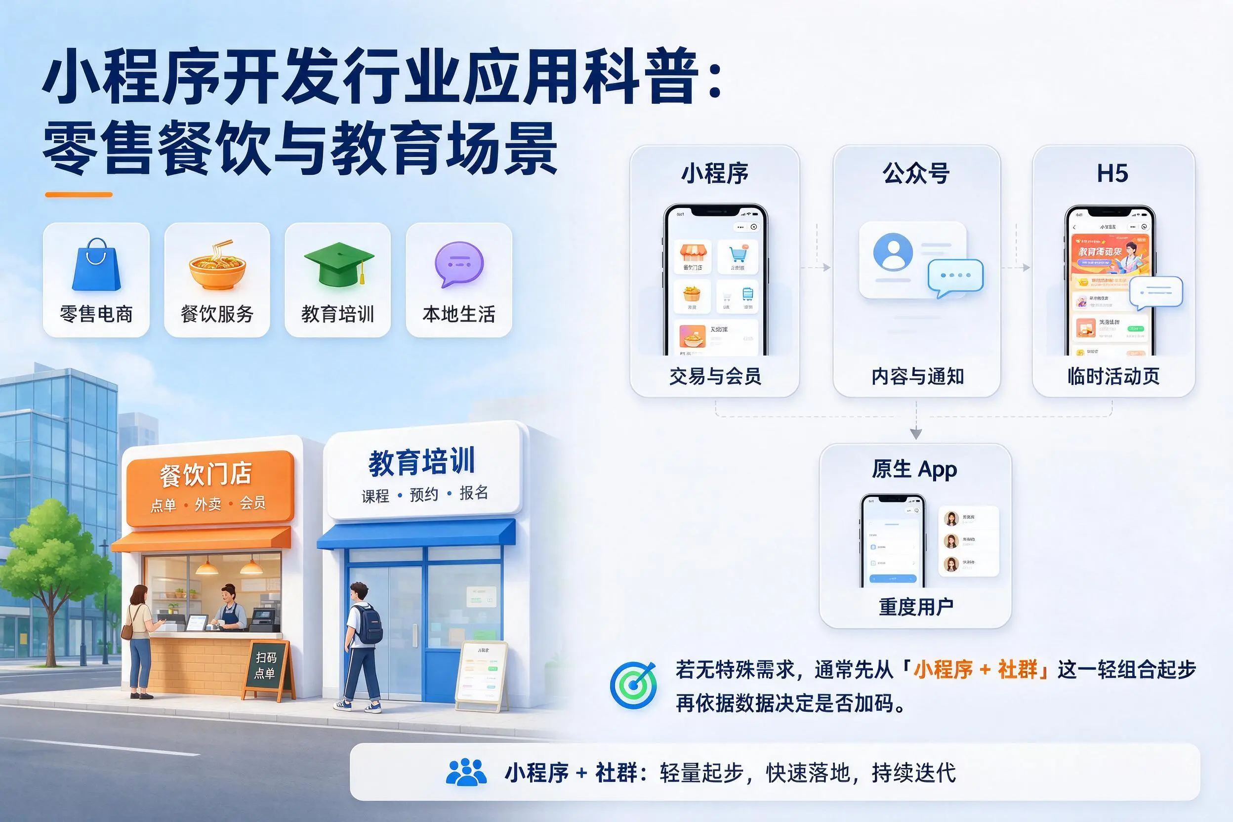 衡水小程序开发行业应用科普：零售餐饮与教育场景
