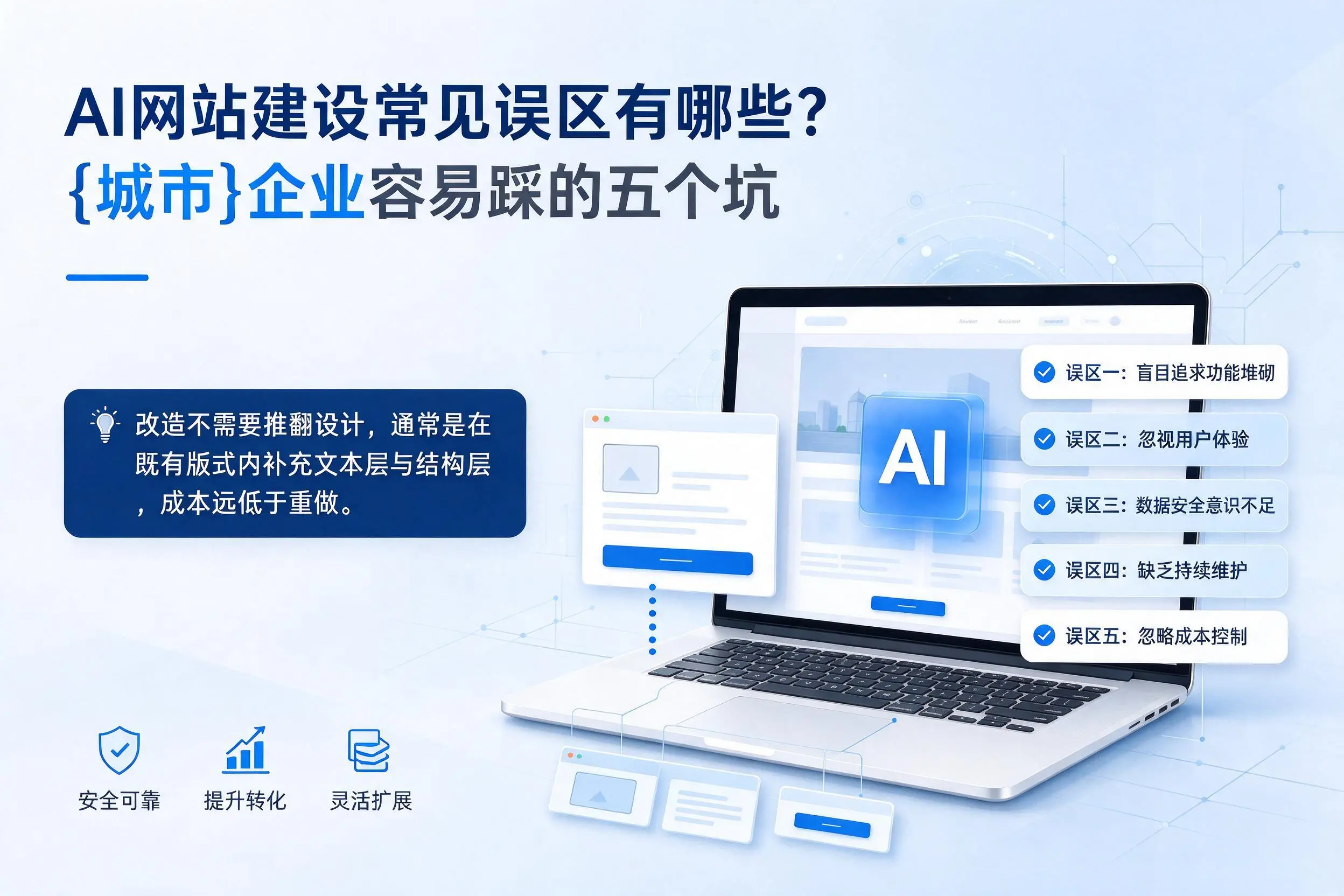 AI网站建设常见误区有哪些？衡水企业容易踩的五个坑